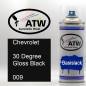 Preview: Chevrolet, 30 Degree Gloss Black, 009: 400ml Sprühdose, von ATW Autoteile West.